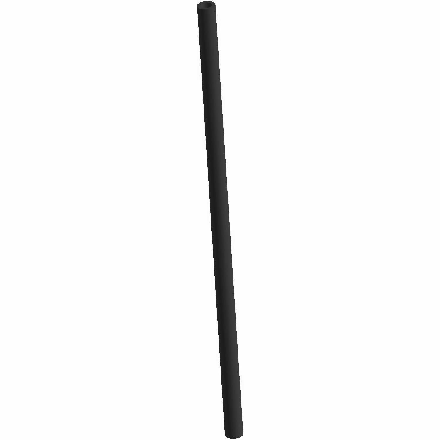 Black rubber heater hose with smooth cylindrical shape and consistent thickness.