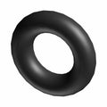 Black rubber O-ring injector gasket with smooth, rounded surface and circular shape.
