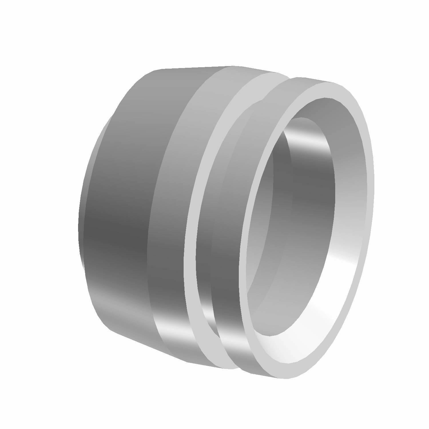 Gray cylindrical rubber boot seal with a central groove, smooth matte finish.