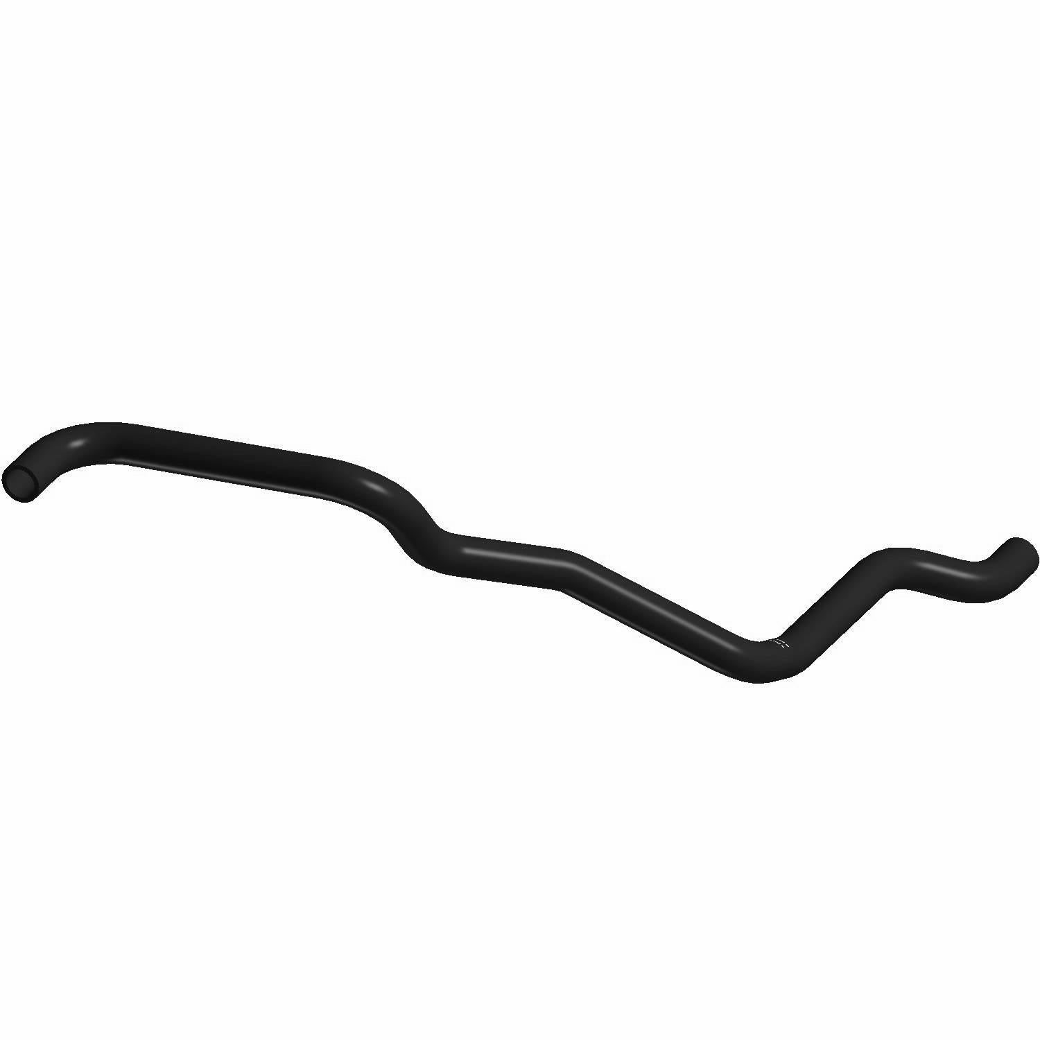 Black molded rubber coolant hose bottle return with curved and angled shape for Polaris vehicles.
