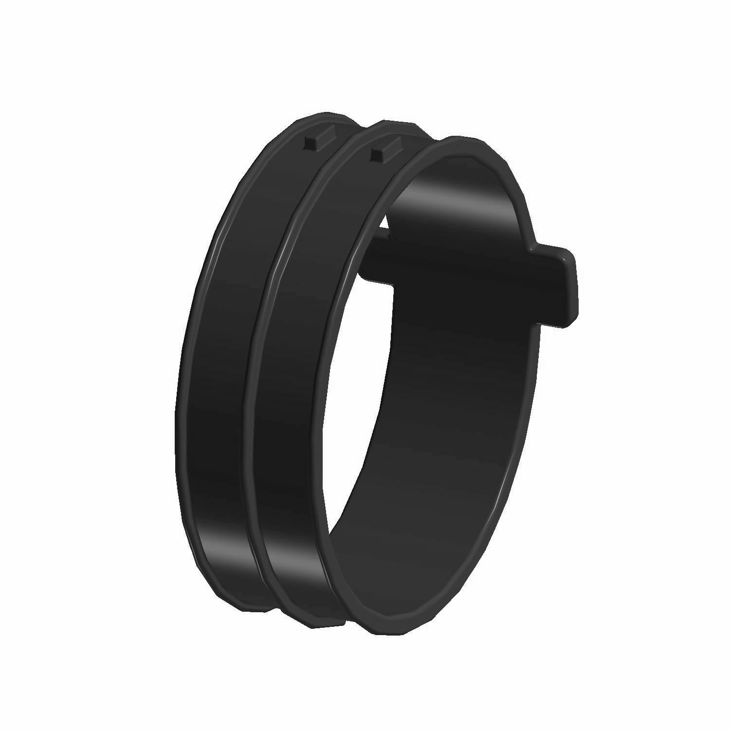 Black circular rubber clutch intake boot with dual ridges and mounting holes.