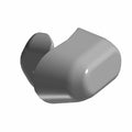 Black rubber motorcycle bumper with rounded rectangular shape and curved mounting bracket.