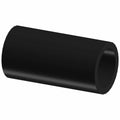 Black cylindrical rubber coolant hose section with smooth surface and hollow interior.