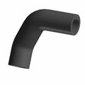 Black rubber coolant hose with a 90-degree bend for rear head outlet on motorcycles.