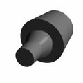Black rubber rear door hinge bumper with cylindrical shape and tapered stem for Polaris UTVs.