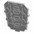 Gray molded cargo box mat with raised geometric patterns and side clips for secure fitment.
