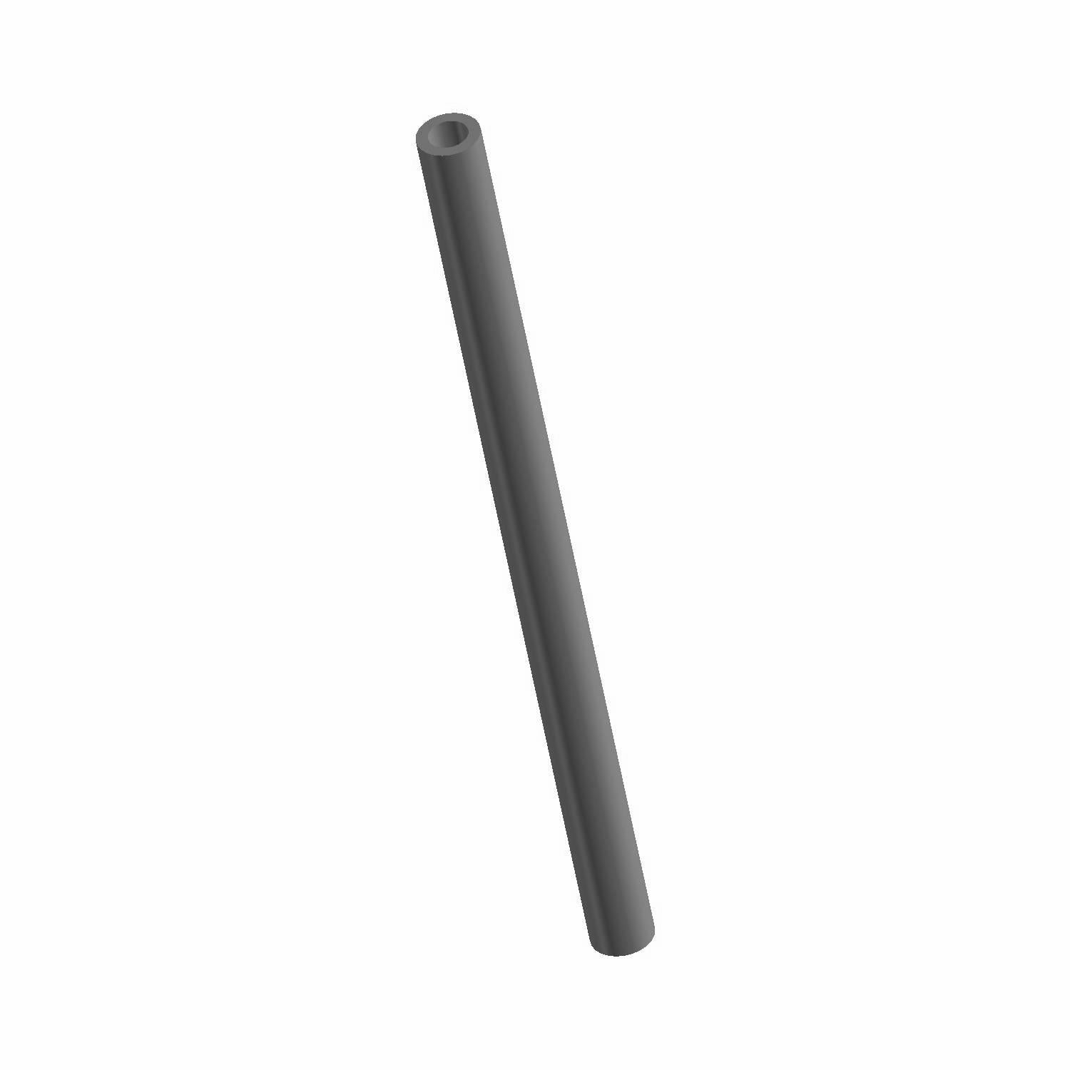 Black flexible rubber hose tube, approx 1/2 inch diameter, smooth surface.