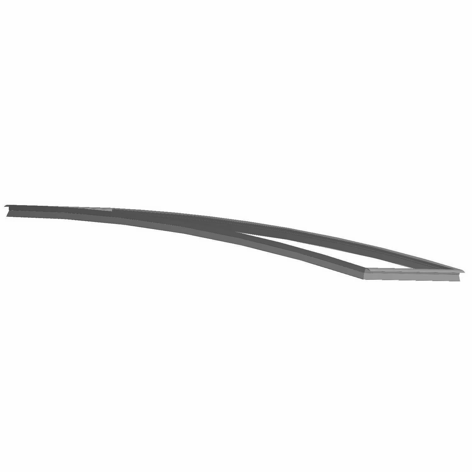 Curved dark gray glass seal strip with smooth edges designed for Polaris Ranger UTV models.