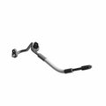 Metal lower A/C hose condenser with curved shape and black rubber connectors for Polaris UTV.
