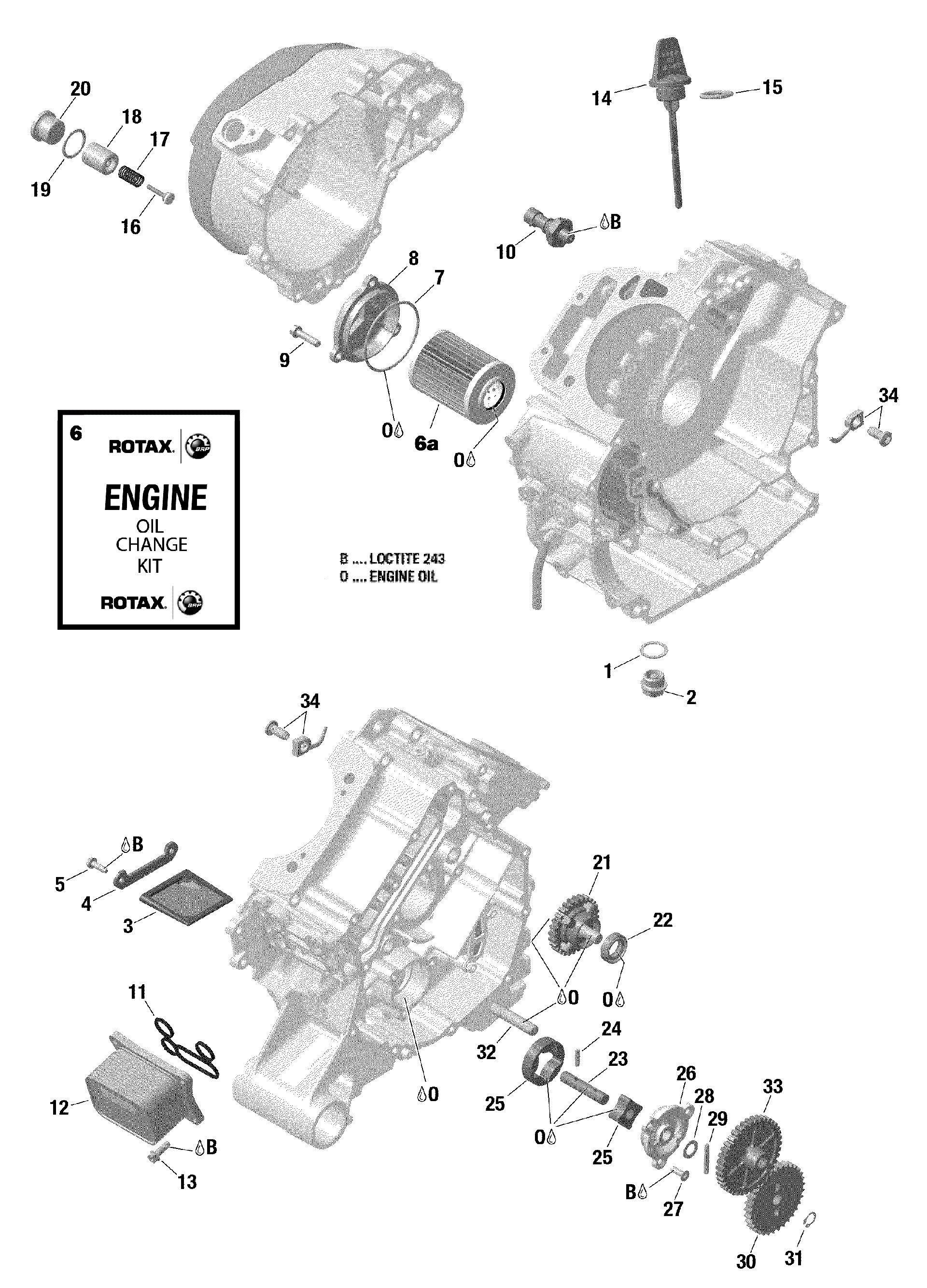 An Image of a Genuine Can-Am Parts Schematic Diagram showing the schematic - ENGINE LUBRICATION