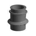 Black rubber engine intake boot with a stepped cylindrical shape and flanged middle section.