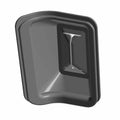 Black molded plastic left seat belt boot with integrated mounting slot for Polaris RZR 200.