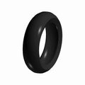 Black smooth slick rear motorcycle tire, size 120/70R17, rounded profile.