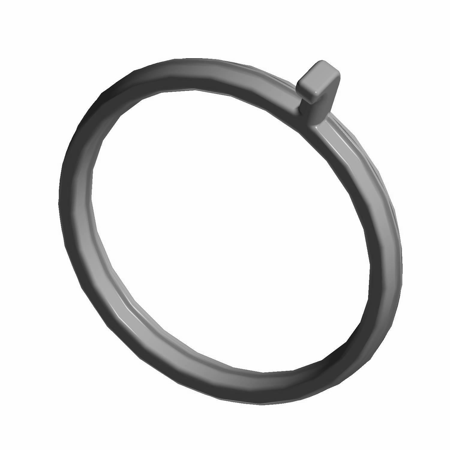 Black circular cam cap seal with a small rectangular tab for secure fitment.