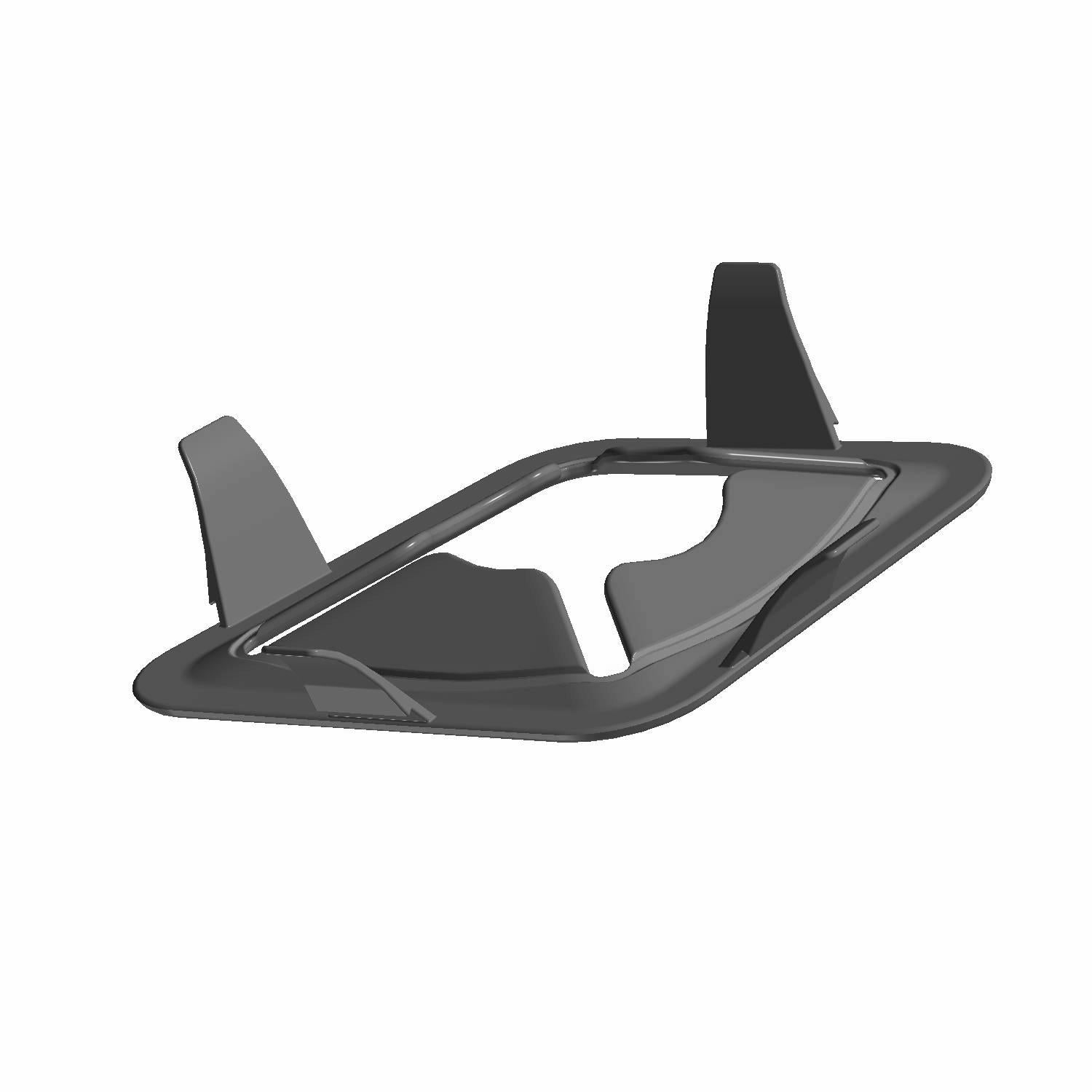 Black angular plastic grommet with three mounting tabs designed for Polaris Ranger UTV models.
