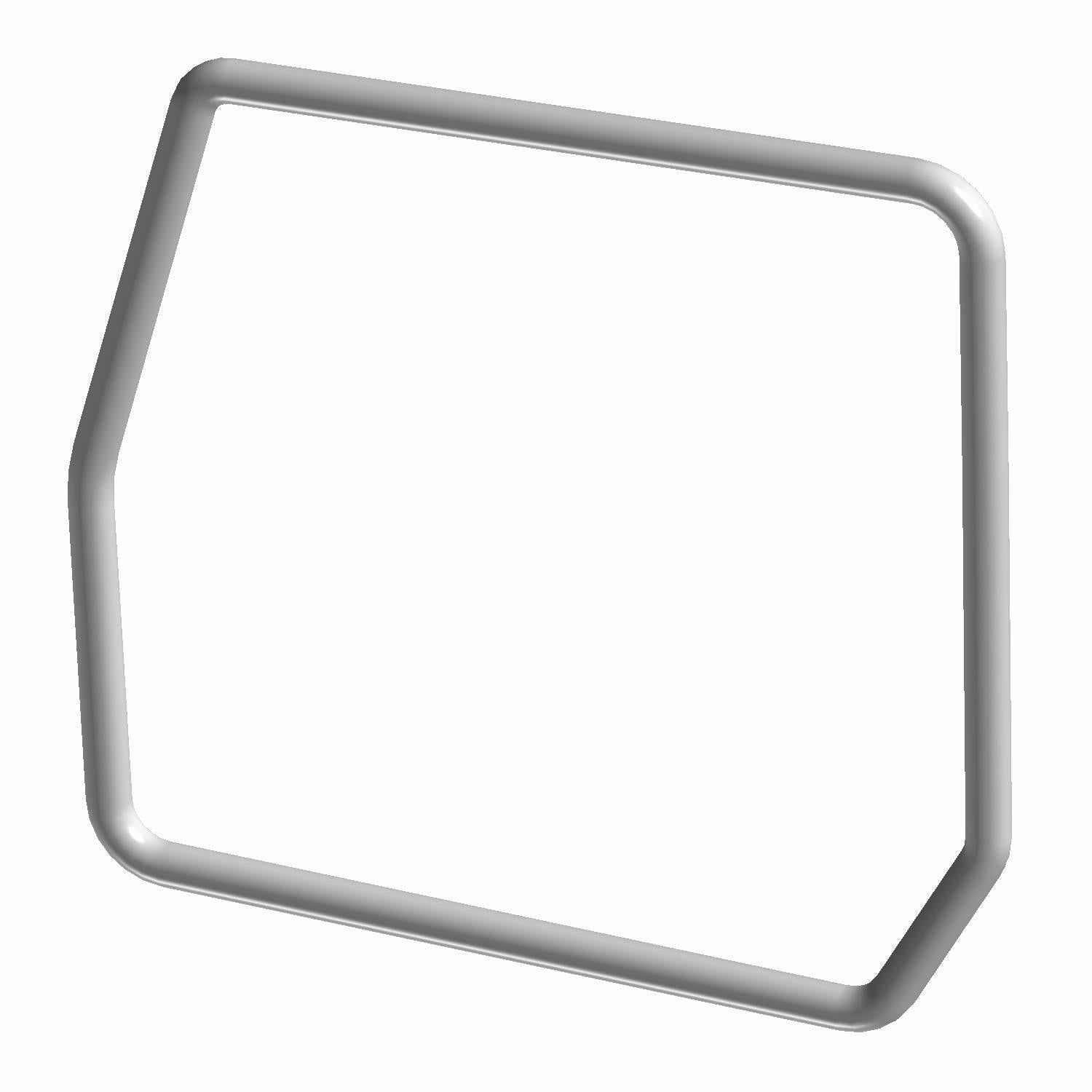 Gray molded rubber lid storage right seal with angular rectangular shape for Polaris UTV.