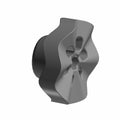 Black and gray star-shaped plastic winch bumper knob with central hole and four cutouts.