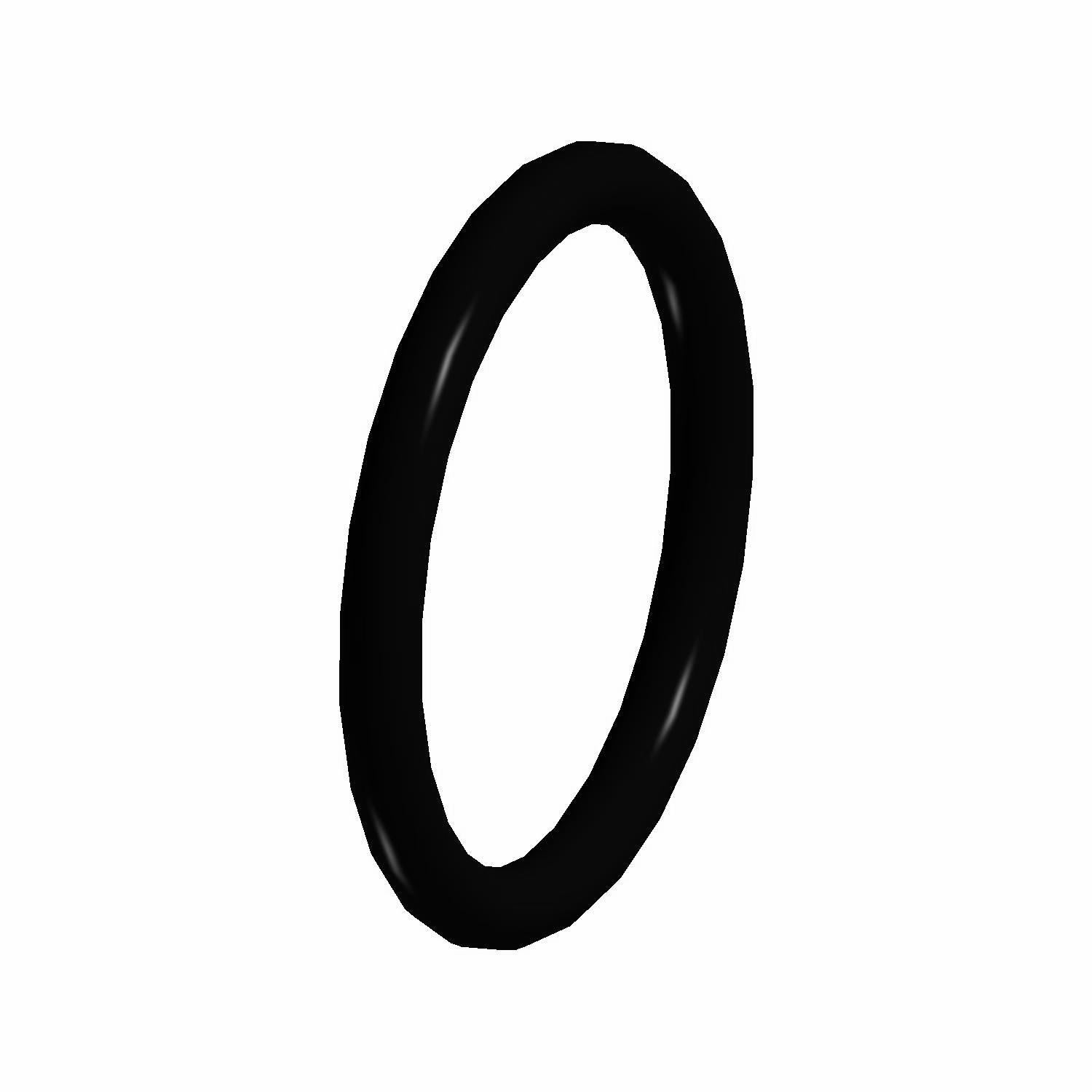 Black rubber O-ring with medium thickness and smooth surface, circular seal ring shape.