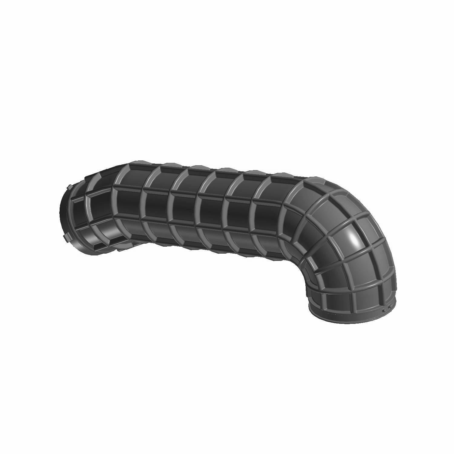 Black curved clutch duct cover with grid-patterned texture for Polaris UTVs.