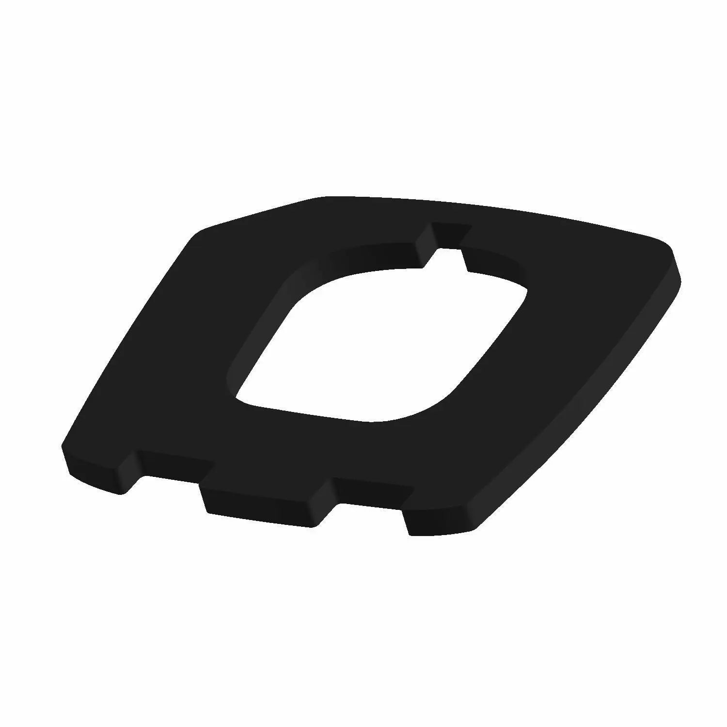Black rubber door seal with a rectangular shape and central cutout for left-side fitment.