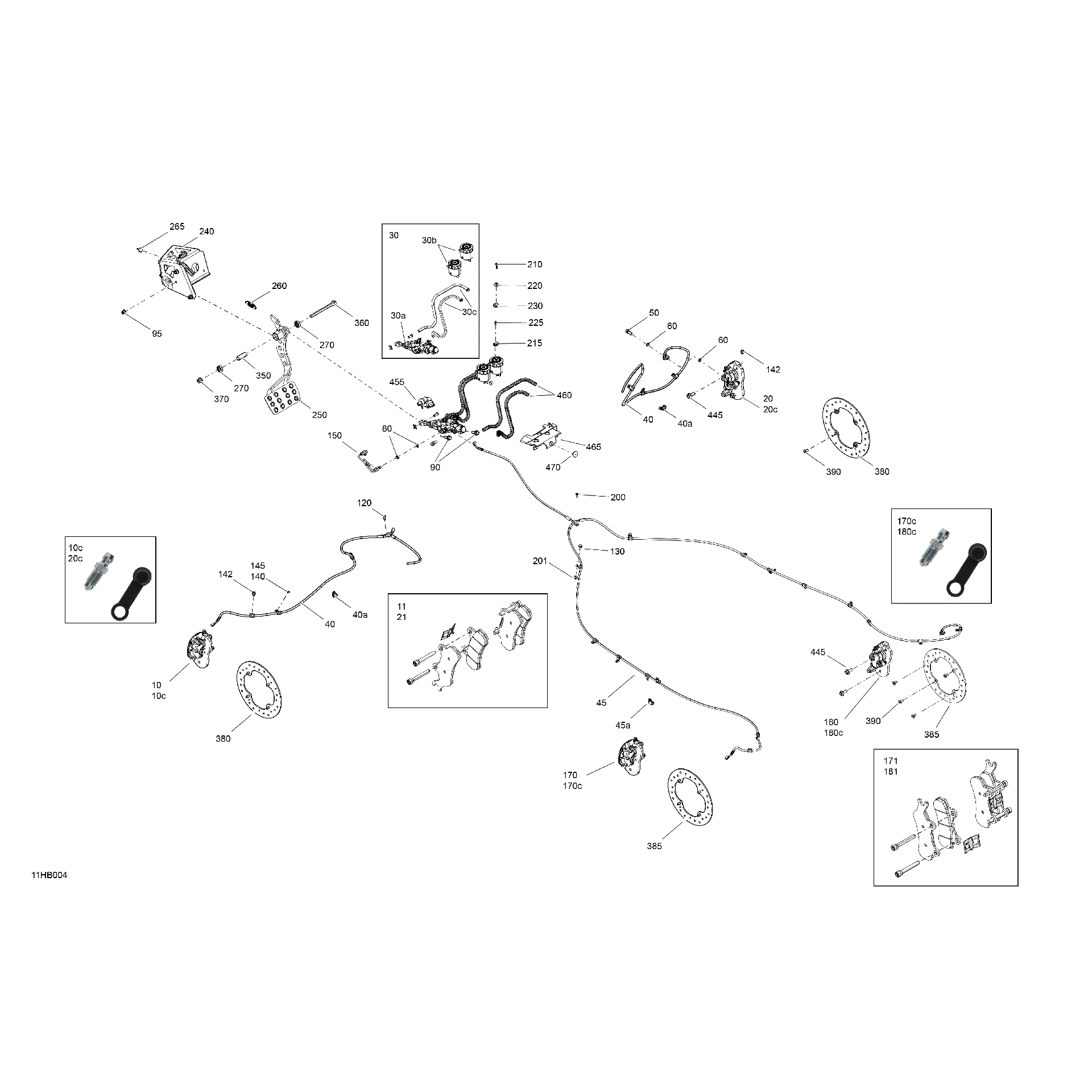An Image of a Genuine Can-Am Parts Schematic Diagram showing the schematic - MECHANIC - BRAKE SYSTEM