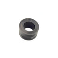 Black cylindrical rubber bushing with a hollow center and slightly flared edges.