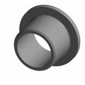 Gray cylindrical pedal pivot bushing with flanged base made of durable plastic.