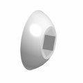Polished metal ball bottom pivot with hexagonal socket opening.