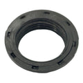 Black threaded ignition switch nut with circular shape and small notches around the edge.