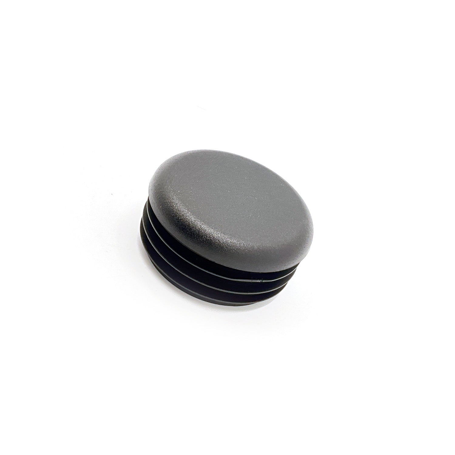 Matte black round plastic front bumper cap with ribbed sides for Polaris vehicles.