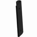 Black rectangular brake line retainer with two mounting holes and a curved top edge.