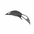 Black plastic handhold closeout panel with curved design and mounting points, right side for motorcycle.