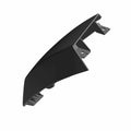 Black curved speaker grill with mounting brackets for left side of motorcycle trunk.