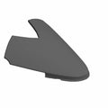 The Airbox Cover Panel by Polaris is a gray, asymmetrical component with a pointed end and side cutout, designed as an OEM Victory Polaris airbox replacement, shown against a white background.