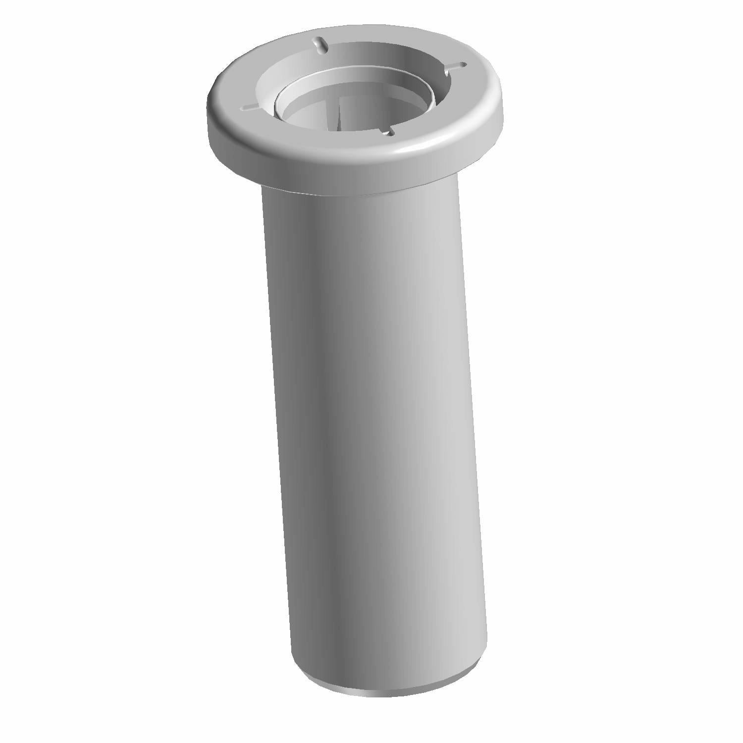 Gray cylindrical bushing with flanged top and recessed center for Polaris A-Arm suspension component.