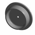 Black circular reservoir ring brake with central hole and raised outer edge design.