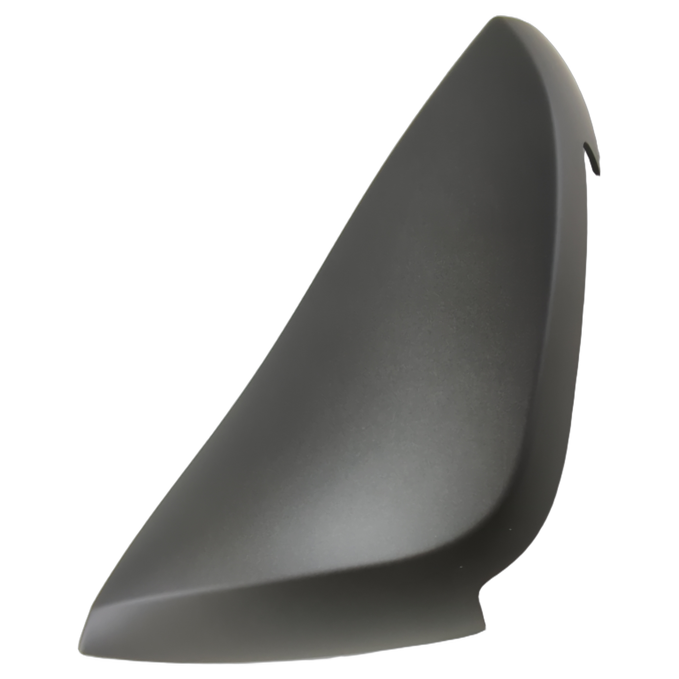 Matte titanium left side cover panel for motorcycle with smooth, slightly curved aerodynamic design.