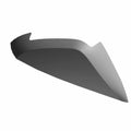 Matte black angular left side body cover panel for motorcycle, smooth plastic finish.