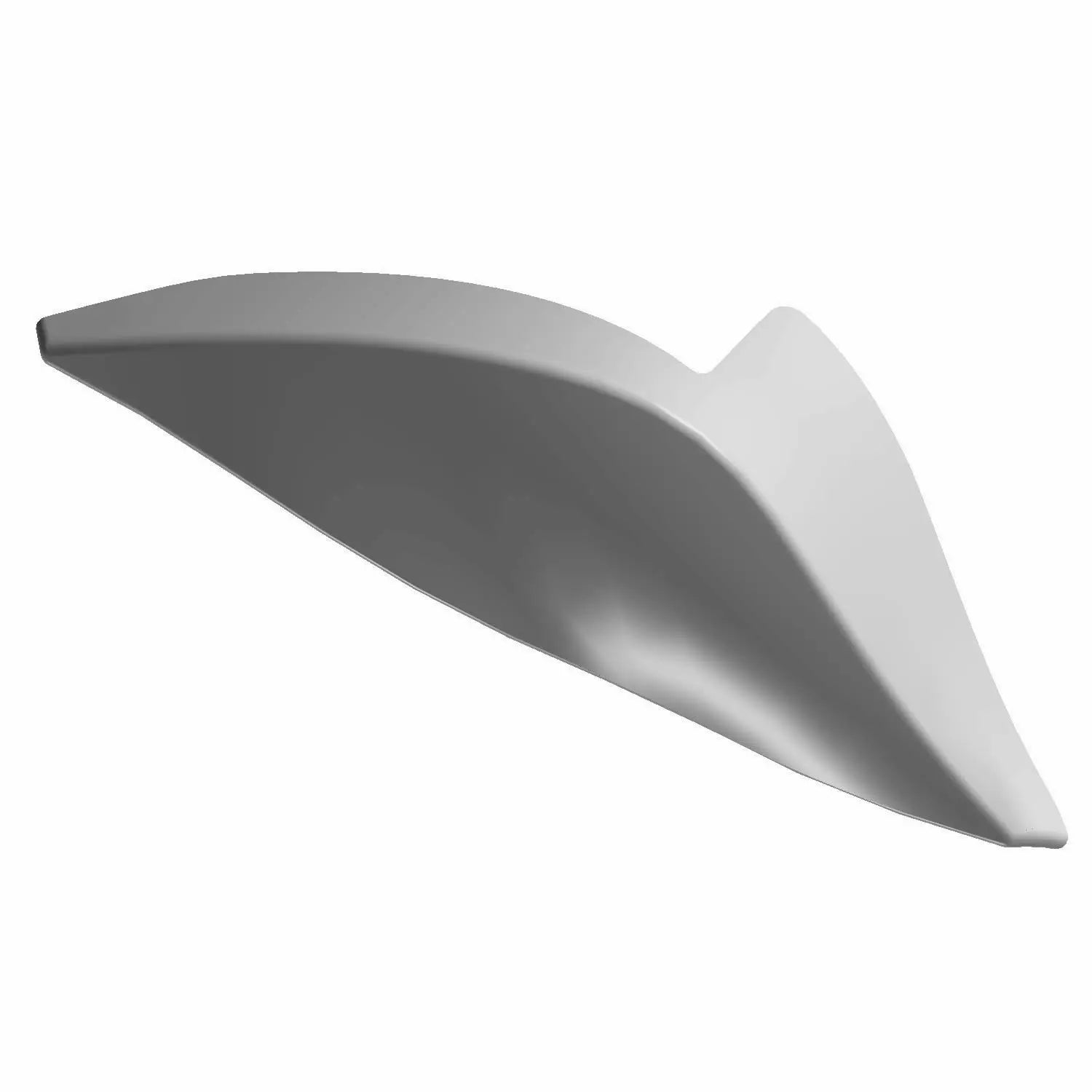Matte gray contoured motorcycle body side cover with smooth aerodynamic shape.