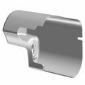 Silver metallic reverse motor cover with smooth finish and mounting holes, designed for Polaris motorcycles.