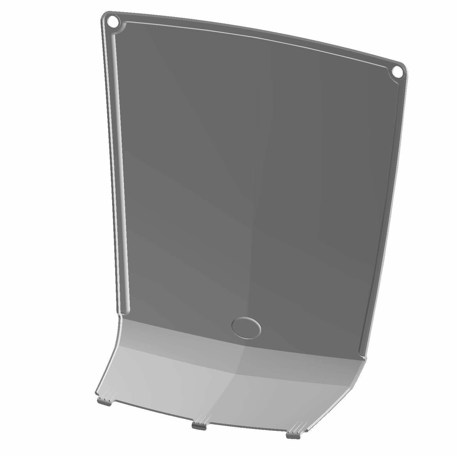 Gray molded center hood access panel with rounded corners and mounting holes designed for Polaris vehicles.