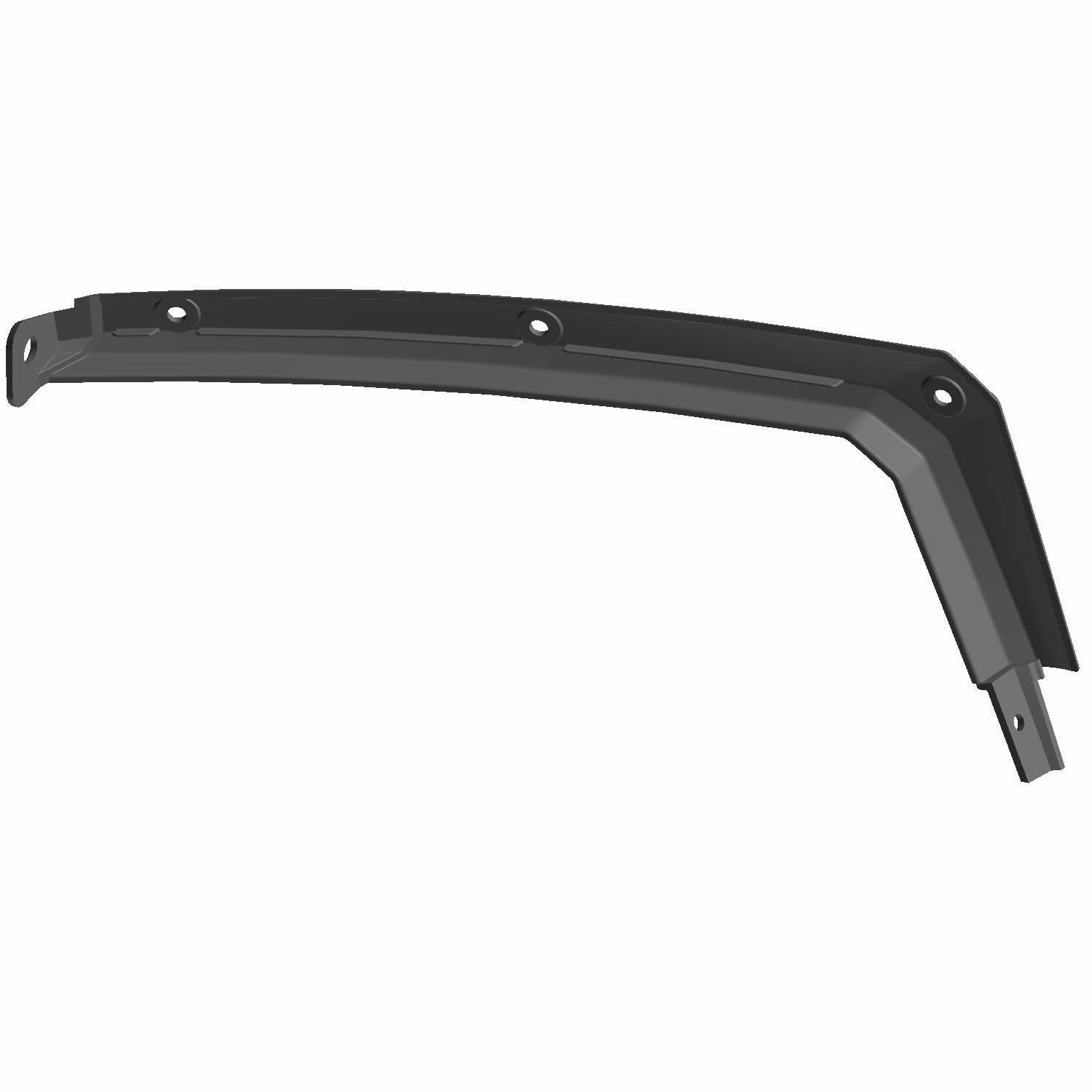 Matte black front right fender flare for Polaris Ranger with pre-drilled mounting holes.