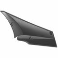 Glossy black right side cover panel for motorcycle with angular, aerodynamic shape.