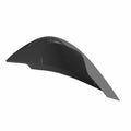 Matte black hard plastic motorcycle saddlebag lid with curved, aerodynamic shape for right side.