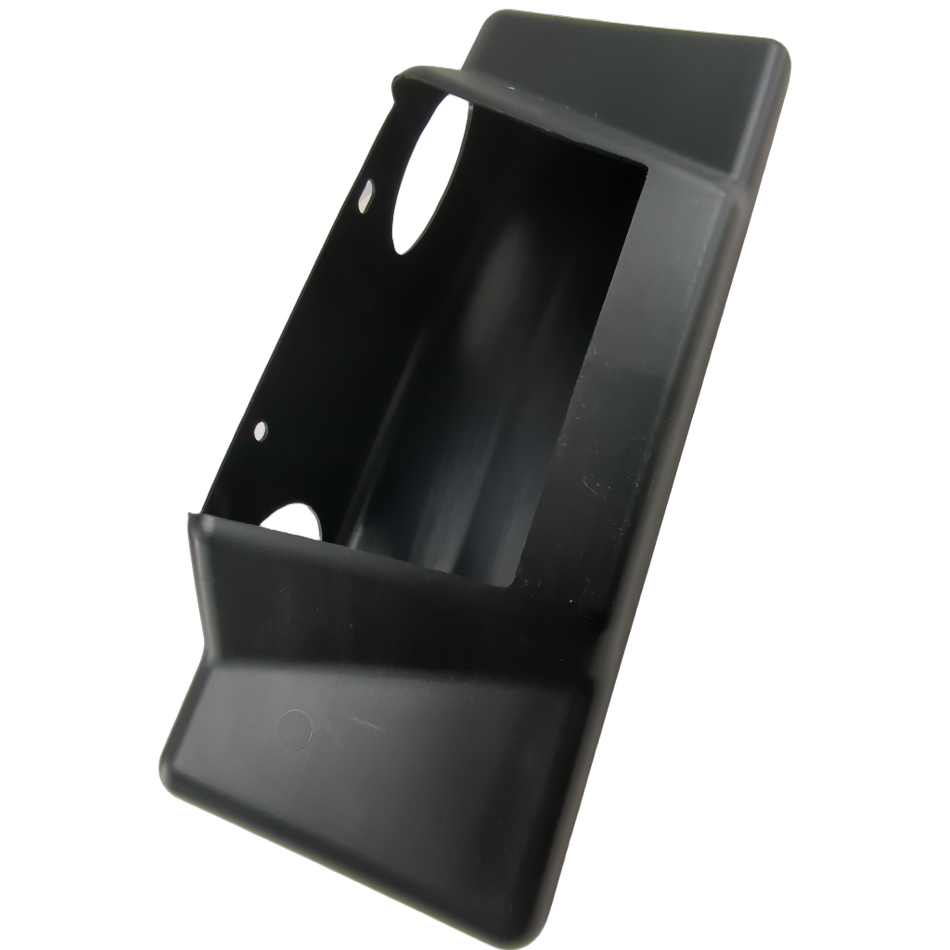 Gloss black plastic airbox with angular design and multiple mounting holes for Polaris UTV models.