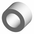 Gray cylindrical metal bushing with a hollow center and smooth surface.