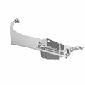 Left side tank panel cover in light gray plastic with mounting points and detailed contours for motorcycle fitment.