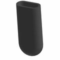 Matte black curved plastic handlebar grip cover with smooth surface and rounded end.