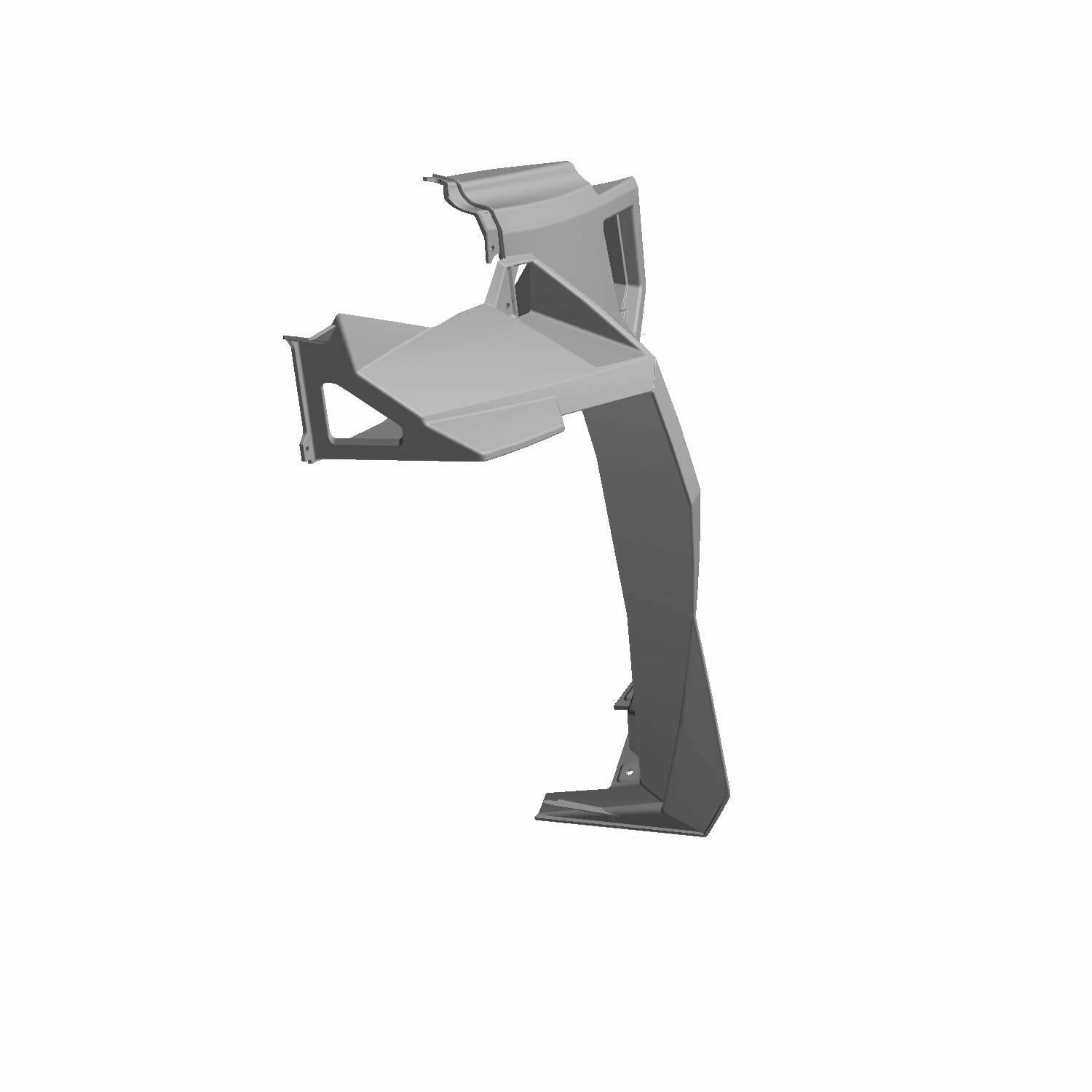 Gray angular plastic side flare panel with sharp edges designed for Polaris UTV left side.
