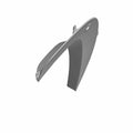 Left sandstone-colored aluminum inner leg fairing with mounting holes for motorcycle fitment.
